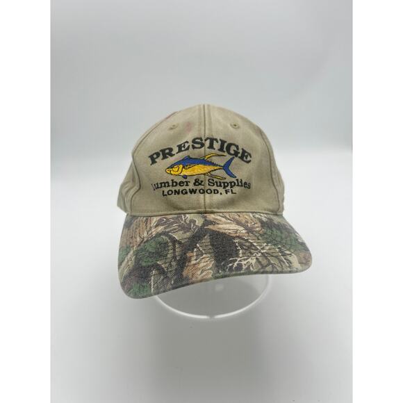 Vintage Prestige Lumber & Supplies Hat Longwood FL Camo Brim Adjustable Strapbac - Picture 1 of 6